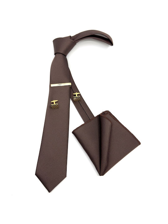 Legend Accessories Men's Tie Set Monochrome in Brown Color