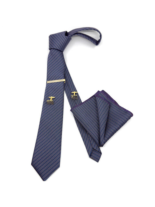 Legend Accessories Herren Krawatten Set Gedruckt in Blau Farbe