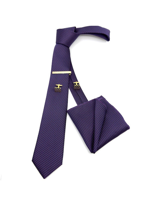 Legend Accessories Men's Tie Set Printed in Purple Color