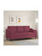 Dreisitzer Sofa Wine Red 198x77x80cm