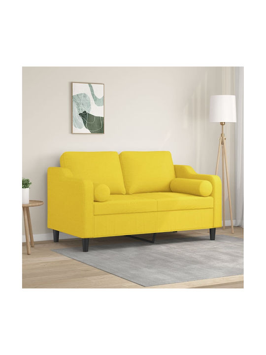 Doppelsitzer Sofa Gelbe Mit Dekokissen 138x77x80cm