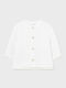 Kids One Color Shirt Long Sleeve Linen White