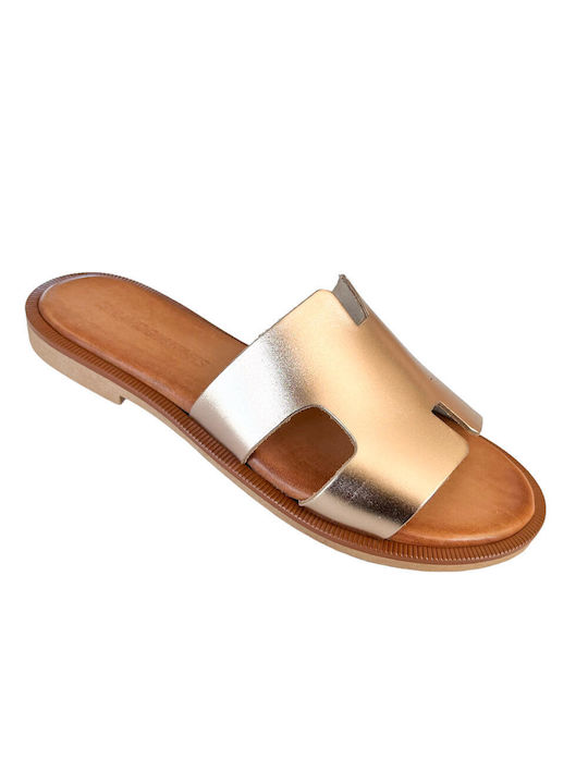 Gkavogiannis Sandals Handmade Leather Women's Sandals Rose Gold