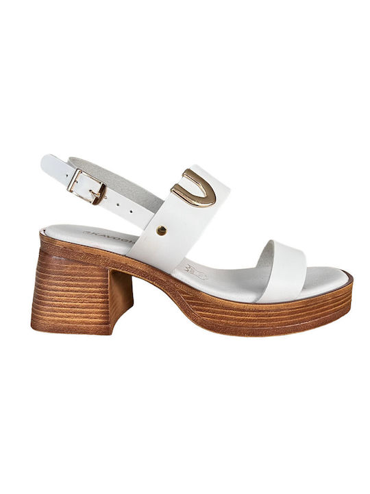 Gkavogiannis Sandals Platform Leather Women's Sandals White