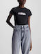 Calvin Klein Bluza de Damă din Bumbac Mâneci scurte Neagră