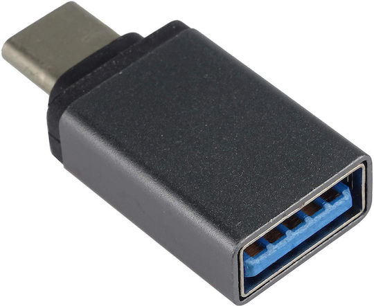 PremiumCord Μετατροπέας USB-C male σε USB-A female Γκρι 1τμχ KUR31-03