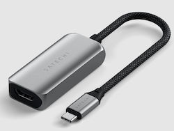 Satechi Μετατροπέας USB-C / HDMI male σε USB-C / HDMI female Γκρι (ST-AC8KHM)