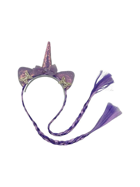 Purple Kids Headband with Unicorn