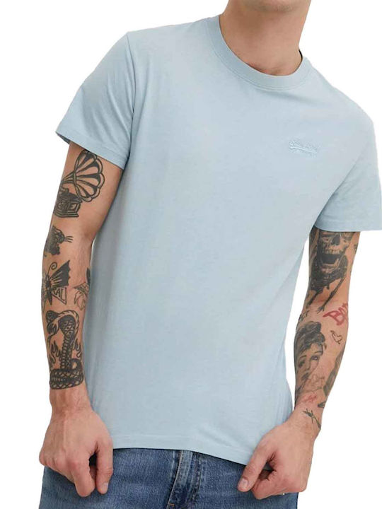 Superdry Embossed Herren T-Shirt Kurzarm Blau