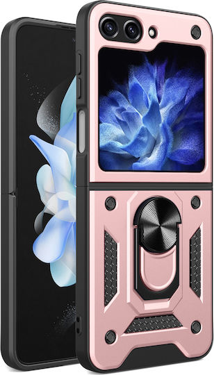 Hurtel Hybrid Back Cover Plastic / Silicone / Tempered Glass Pink (Galaxy Z Flip)