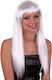 Carnival Wig Straight White for Halloween
