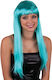 Carnival Wig Straight Blue for Halloween