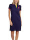 Summer Mini Athletic Dress Short Sleeve Blue