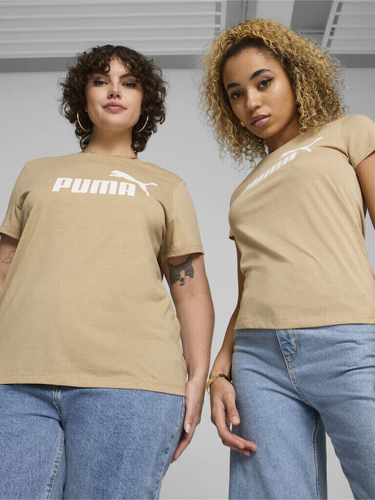 Puma Ess Logo Heather Femeie Tricou Bej