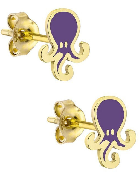 Olvios Kids Earrings Studs made of Gold 9K