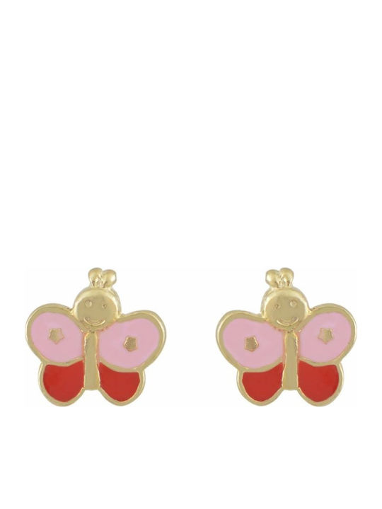 Cercei pentru copii Studs Fluturi din Aur 9K