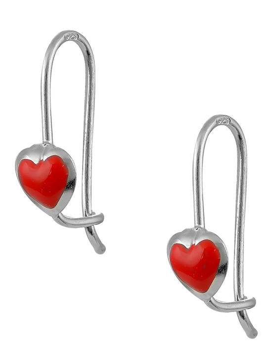 Kids Earrings Pendants Hearts from Silver