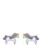 Kids Earrings Studs Unicorns from Silver