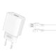 XO Charger with USB-A Port and Cable Lightning 18W Quick Charge 3.0 Whites (CE02D)