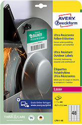 Avery 1Stück Klebeetiketten in Weiß Farbe 45.7x21.2mm
