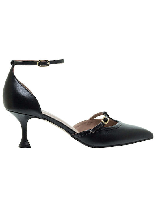 Mourtzi Leather Black Medium Heels