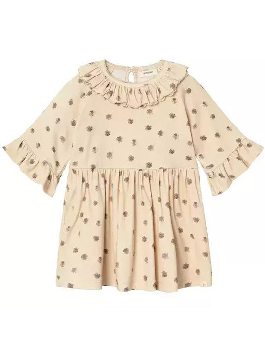 Lil' Atelier Mädchen Kleid Beige