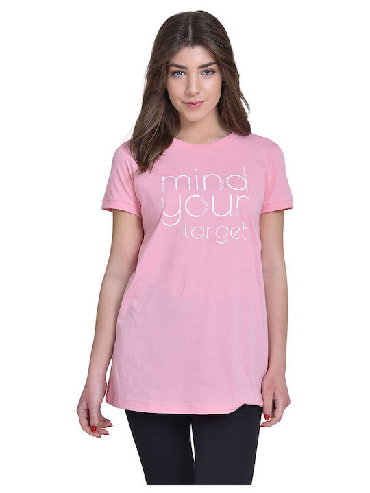 Target Γυναικείο T-shirt Πουά Ροζ