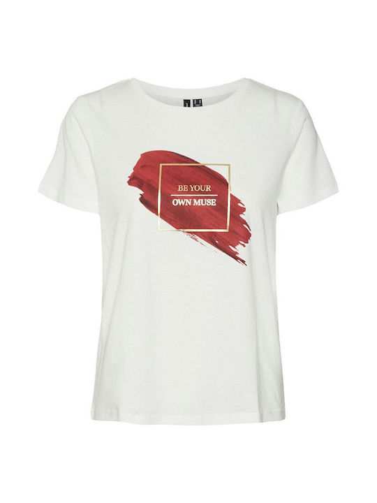 Vero Moda Francis Ss Γυναικείο T-shirt Λευκό