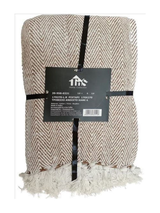 TnS TnS Throws & Couch Blankets Three-Seater Sofa Throw 170x270cm Light Brown