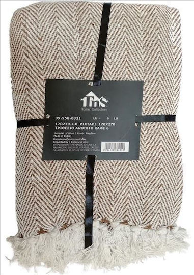 TnS TnS Throws & Couch Blankets Three-Seater Sofa Throw 170x270cm Light Brown