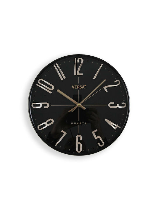 Wall Clock Plastic Black Ø30cm