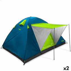 Aktive Cort Camping Albastră pentru 4 Persoane 210x210x130cm 2τμχ