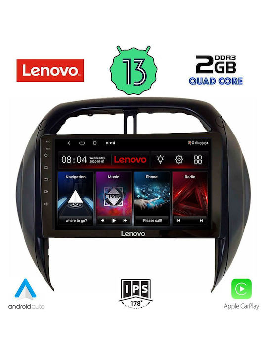 Lenovo Car-Audiosystem für Toyota RAV 4 2000-2006 mit Klima (Bluetooth/USB/AUX/WiFi/GPS/Apple-Carplay/Android-Auto) mit Touchscreen 9"