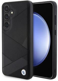 BMW Signature Leather Crossing Lines Pattern Back Cover Δερμάτινο Μαύρο (Galaxy S24)