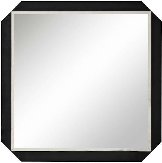 Aberto Design Carre Wandspiegel mit Schwarz Hölzernes Rahmen 70x70cm 1Stück