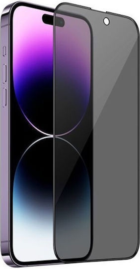 0.2mm Privacy Full Face Tempered Glass Μαύρο (iPhone 15)