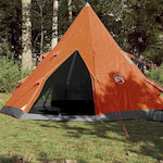 vidaXL Camping Tent Orange for 4 People 367x367x259cm