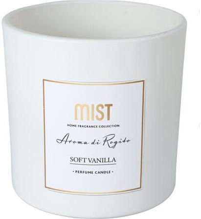 Χριστουγεννιάτικο Γυάλινο Κερί Λευκό Soft Vanilla 10x10εκ.