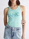 Liu Jo Logo pentru Femei Bluză Fără mâneci Turcoaz