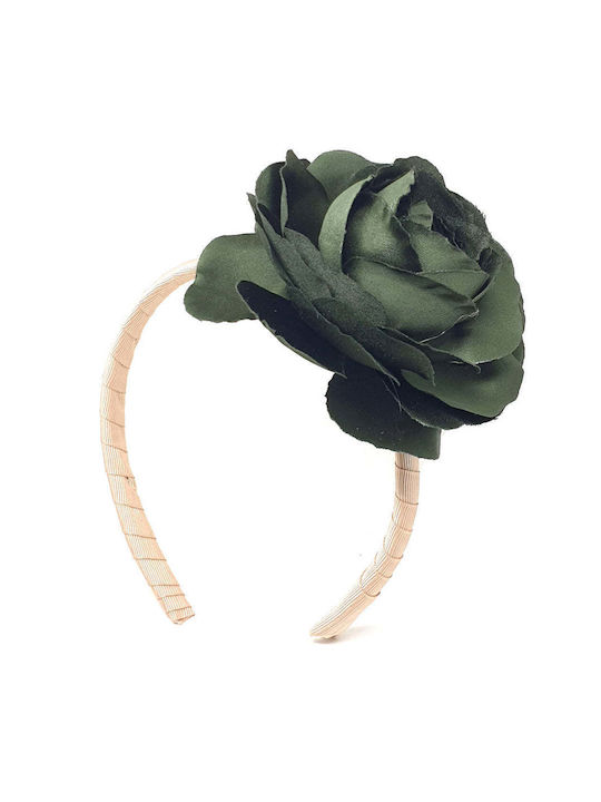 Designer's Cat Green Kids Headband with Flower