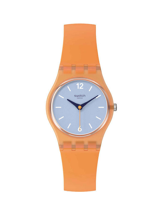 Swatch Uhr mit Orange Kautschukarmband