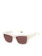 Polaroid Women's Sunglasses with White Plastic Frame and Red Polarized Lens PLD6210/S/X VK6/KL