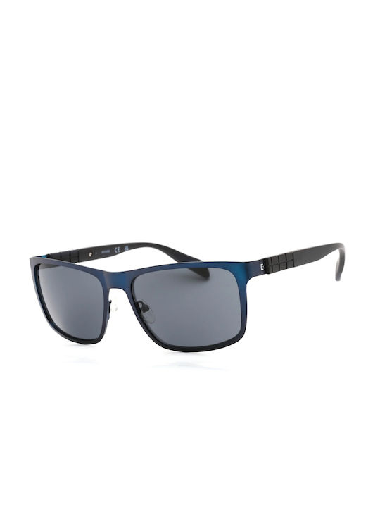 Guess Men's Sunglasses with Blue Metal Frame and Gray Lens GF0169 90A