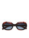 Kaleos Women's Sunglasses with Brown Tartaruga Plastic Frame and Blue Lens