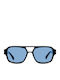 Meller Shipo Men's Sunglasses with Black Plastic Frame and Light Blue Polarized Lens SP-TUTSEA