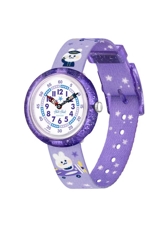 FlikFlak Kids Analog Watch with Fabric Strap Lilac