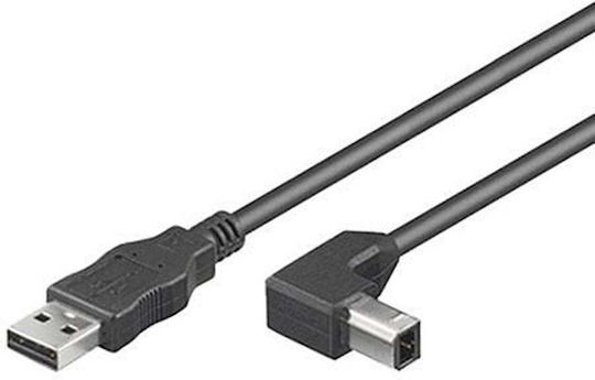 Microconnect USB 2.0 Кабел USB-A мъжки - USB-B мъжки Черен 1м USBAB1ANGLED