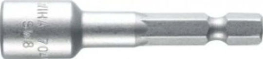 Wiha Magnetisch Nuss Sechskant mit Vierkant-Antrieb HEX, 1/4" Durchmesser 55mm 1Stück
