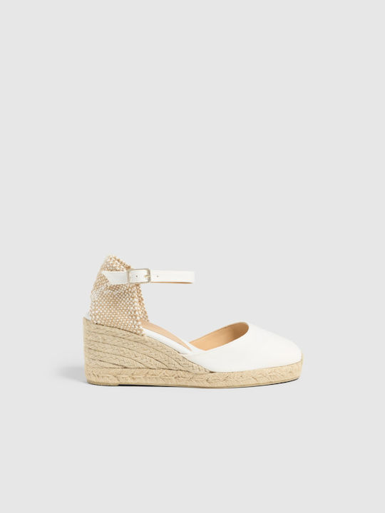 Castaner Carol 6/001 Women's Fabric Platform Espadrilles White