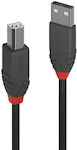 Lindy USB 2.0 Kabel USB-A-Stecker - USB-B-Stecker Schwarz 10m 36677